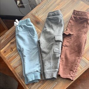 Cozy Kids Jogger Pants Set - Blue, Gray, Brown